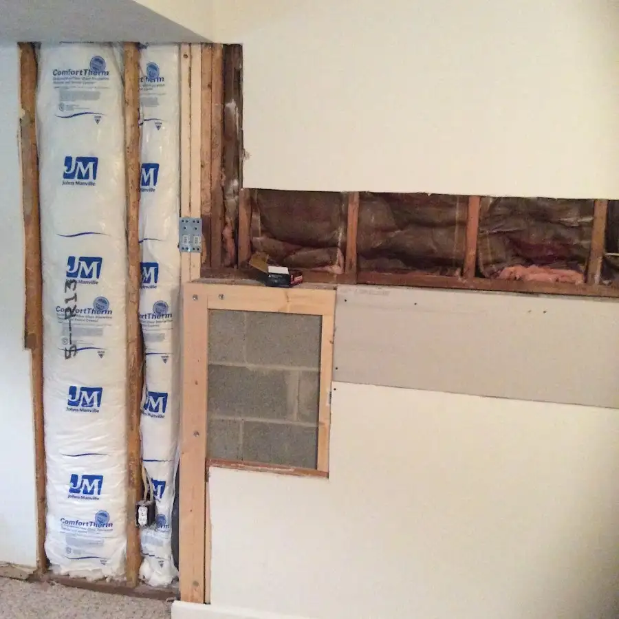 Wall insulation replacement during Structural Drying in Dock Junction